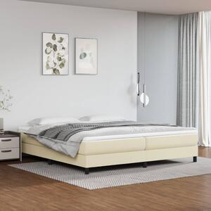 VidaXL Κρεβάτι Boxspring με Στρώμα Κρεμ 200x200 εκ. Συνθετικό Δέρμα