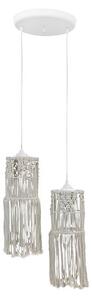 Φωτιστικό Οροφής Δίφωτο Heronia Macrame 01 Handmade 31-1061 Rope/White