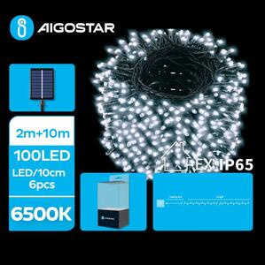 Aigostar - LED Ηλιακά Χριστουγεννιάτικα λαμπάκια 100xLED/8 λειτουργίες 12m IP65 ψυχρό λευκό