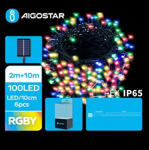 Aigostar - LED Ηλιακά Χριστουγεννιάτικα λαμπάκια 100xLED/8 λειτουργίες 12m IP65 πολύχρωμα