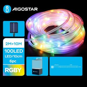 Aigostar - LED Ηλιακά Χριστουγεννιάτικα λαμπάκια 100xLED/8 λειτουργίες 12m IP65 πολύχρωμα