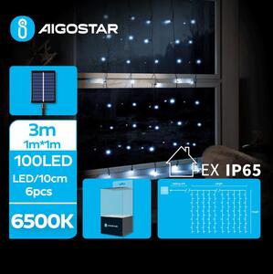 Aigostar - LED LED Ηλιακά Χριστουγεννιάτικα λαμπάκια 100xLED/8 λειτουργίες 4x1m IP65 ψυχρό λευκό