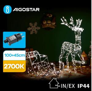 Aigostar- Διακοσμητικό LED εξωτερικού LED/3,6W/31/230V 2700K 90/45cm IP44 τάρανδος με έλκυθρο