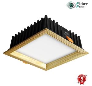 APLED-Φωτιστικό LED SQUARE WOODLINE LED/12W/230V 3000K 17x17 cm μασίφ ξύλο πεύκο