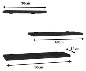 Ραφιέρα τοίχου Leila pakoworld σετ 3τεμ μελαμίνη σε φυσική απόχρωση 40x14x2εκ