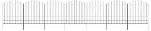 VidaXL Κάγκελα Περίφραξης με Λόγχες Μαύρα (1,75-2) x 11,9 μ. Ατσάλινα