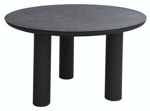 ΤΡΑΠΕΖΙ ΑΛΟΥΜΙΝΙΟΥ DOSUN HM6201.01 ΓΚΡΙ ΣΚΕΛΕΤΟΣ-3D PRINT ΓΥΑΛΙ-ΚΕΡΑΜΙΚΟ LOOK Φ120εκ