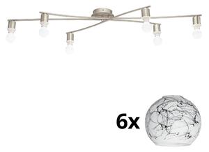 Eglo - Φωτιστικό οροφής LED MY CHOICE 6xE14/4W/230V χρώμιο/λευκό/μαύρο