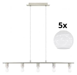 Eglo - Κρεμαστό φωτιστικό οροφής LED MY CHOICE 5xE14/4W/230V χρώμιο/λευκό