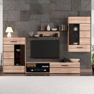 ΣΥΝΘΕΣΗ ΤΗΛΕΟΡΑΣΗΣ SOLO 293X41X184CM SONOMA ΜΕ WENGE MDF ΚΑΜΠΥΛΩΤΟ ΤΕΛΕΙΩΜΑ