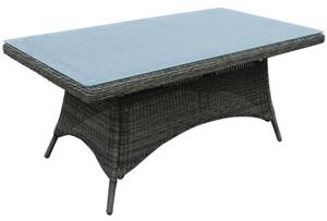 MONTANA Τραπέζι Dining Κήπου-Βεράντας ALU, Φ5mm Round Wicker Grey Brown 180x90 H.75cm