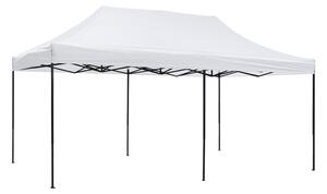 ΚΙΟΣΚΙ/GAZEBO MATTHEW HM6312 ΠΤΥΣΣΟΜΕΝΟ-ΣΚΕΛΕΤΟΣ ΜΕΤΑΛ.ΜΑΥΡΟΣ-ΛΕΥΚΟ ΥΦΑΣΜΑ 3x6x3,10Yμ