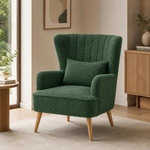 Πολυθρόνα Μπουκλέ (79x76.5x95.5) Spitishop Embrace Green/Natural