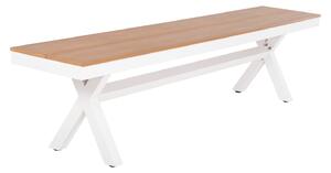 ΠΑΓΚΑΚΙ ΑΛΟΥΜΙΝΙΟΥ TAWNEE HM6038.02 ΛΕΥΚΟ-POLYWOOD ΚΑΘΙΣΜΑ ΦΥΣΙΚΟ 150x36x45Υεκ