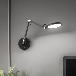 Fabas Luce Φωτιστικό τοίχου Regina LED, μαύρο, CCT, ρυθμιζόμενο, ρυθμιζόμενος, Μαύρο, υπνοδωμάτιο, Μέταλλο, σύγχρονο