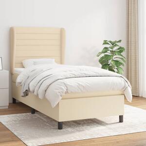 VidaXL Κρεβάτι Boxspring με Στρώμα Κρεμ 100 x 200 εκ. Υφασμάτινο