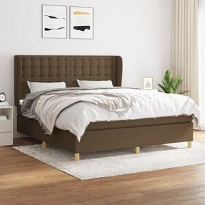 VidaXL Κρεβάτι Boxspring με Στρώμα Σκούρο Καφέ 180x200 εκ Υφασμάτινο