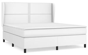 VidaXL Κρεβάτι Boxspring με Στρώμα Λευκό 180x200 εκ. Συνθετικό Δέρμα