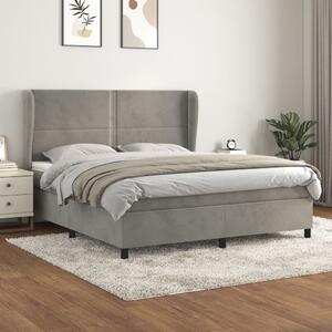 VidaXL Κρεβάτι Boxspring με Στρώμα Ανοιχτό Γκρι 160x200 εκ. Βελούδινο