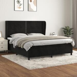 VidaXL Κρεβάτι Boxspring με Στρώμα Μαύρο 180x200 εκ. Βελούδινο