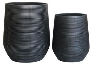 FLOWER POT-17 SET 2 ΤΕΜΑΧΙΩΝ, CEMENT ΑΠΟΧΡΩΣΗ ANTHRACITE