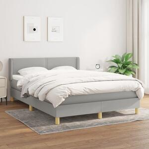 VidaXL Κρεβάτι Boxspring με Στρώμα Ανοιχτό Γκρι 140x200 εκ. Υφασμάτινο