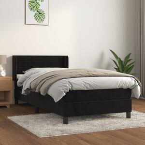 VidaXL Κρεβάτι Boxspring με Στρώμα Μαύρο 90x200 εκ. Βελούδινο