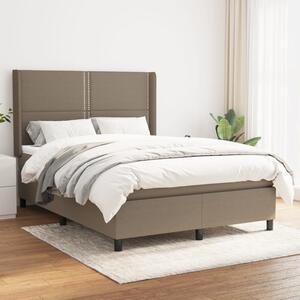 VidaXL Κρεβάτι Boxspring με Στρώμα Taupe 140x190 εκ. Υφασμάτινο