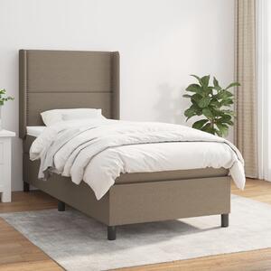 VidaXL Κρεβάτι Boxspring με Στρώμα Taupe 90x200 εκ. Υφασμάτινο