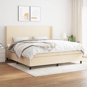 VidaXL Κρεβάτι Boxspring με Στρώμα Κρεμ 200x200 εκ. Υφασμάτινο