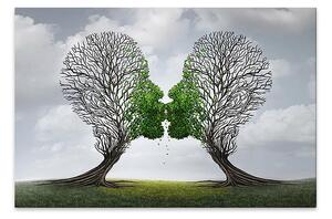 ΠΙΝΑΚΑΣ ΣΕ ΚΑΜΒΑ "TREES GROWING WITH LOVE" MEGAPAP ΨΗΦΙΑΚΗΣ ΕΚΤΥΠΩΣΗΣ 75X50X3ΕΚ