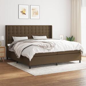 VidaXL Κρεβάτι Boxspring με Στρώμα Σκούρο Καφέ 200x200 εκ. Υφασμάτινο