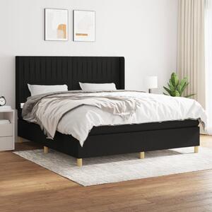 VidaXL Κρεβάτι Boxspring με Στρώμα Μαύρο 180x200 εκ. Υφασμάτινο