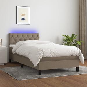 VidaXL Κρεβάτι Boxspring με Στρώμα & LED Taupe 80x200 εκ. Υφασμάτινο