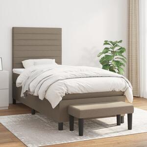 VidaXL Κρεβάτι Boxspring με Στρώμα Taupe 100 x 200 εκ. Υφασμάτινο