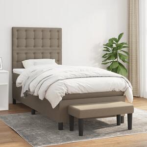 VidaXL Κρεβάτι Boxspring με Στρώμα Taupe 90x200 εκ. Υφασμάτινο