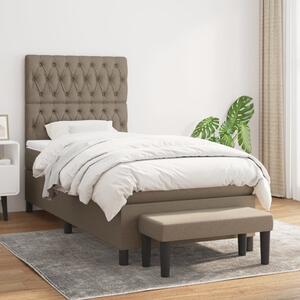 VidaXL Κρεβάτι Boxspring με Στρώμα Taupe 100 x 200 εκ. Υφασμάτινο