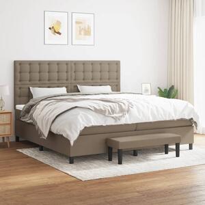 VidaXL Κρεβάτι Boxspring με Στρώμα Taupe 200x200 εκ. Υφασμάτινο