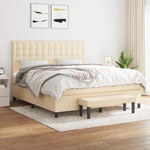 VidaXL Κρεβάτι Boxspring με Στρώμα Κρεμ 180x200 εκ. Υφασμάτινο