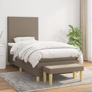 VidaXL Κρεβάτι Boxspring με Στρώμα Taupe 100 x 200 εκ. Υφασμάτινο