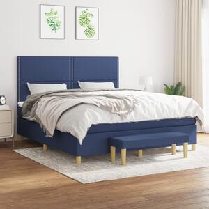 VidaXL Κρεβάτι Boxspring με Στρώμα Μπλε 180x200 εκ. Υφασμάτινο