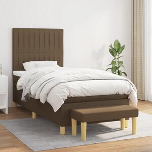 VidaXL Κρεβάτι Boxspring με Στρώμα Σκούρο Καφέ 80x200 εκ. Υφασμάτινο