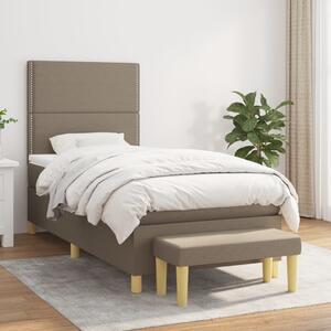 VidaXL Κρεβάτι Boxspring με Στρώμα Taupe 100 x 200 εκ. Υφασμάτινο