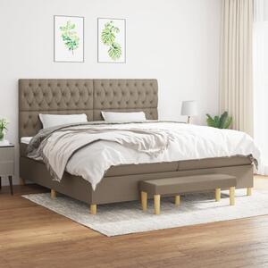 VidaXL Κρεβάτι Boxspring με Στρώμα Taupe 200x200 εκ. Υφασμάτινο