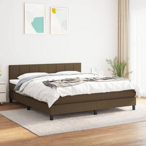 VidaXL Κρεβάτι Boxspring με Στρώμα Σκούρο Καφέ 160x200 εκ Υφασμάτινο