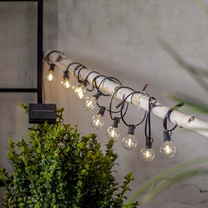 STAR TRADING Ηλιακή αλυσίδα φωτισμού LED Globe Mini, 10 λαμπτήρες, 270 cm, 3000K, Μαύρο, Πλαστικό