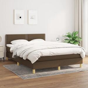 VidaXL Κρεβάτι Boxspring με Στρώμα Σκούρο Καφέ 140x200 εκ Υφασμάτινο