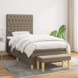 VidaXL Κρεβάτι Boxspring με Στρώμα Taupe 100 x 200 εκ. Υφασμάτινο