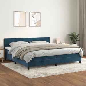 VidaXL Κρεβάτι Boxspring με Στρώμα Σκούρο Μπλε 200x200 εκ. Βελούδινο