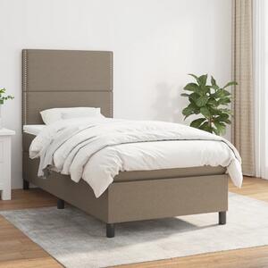 VidaXL Κρεβάτι Boxspring με Στρώμα Taupe 80x200 εκ. Υφασμάτινο